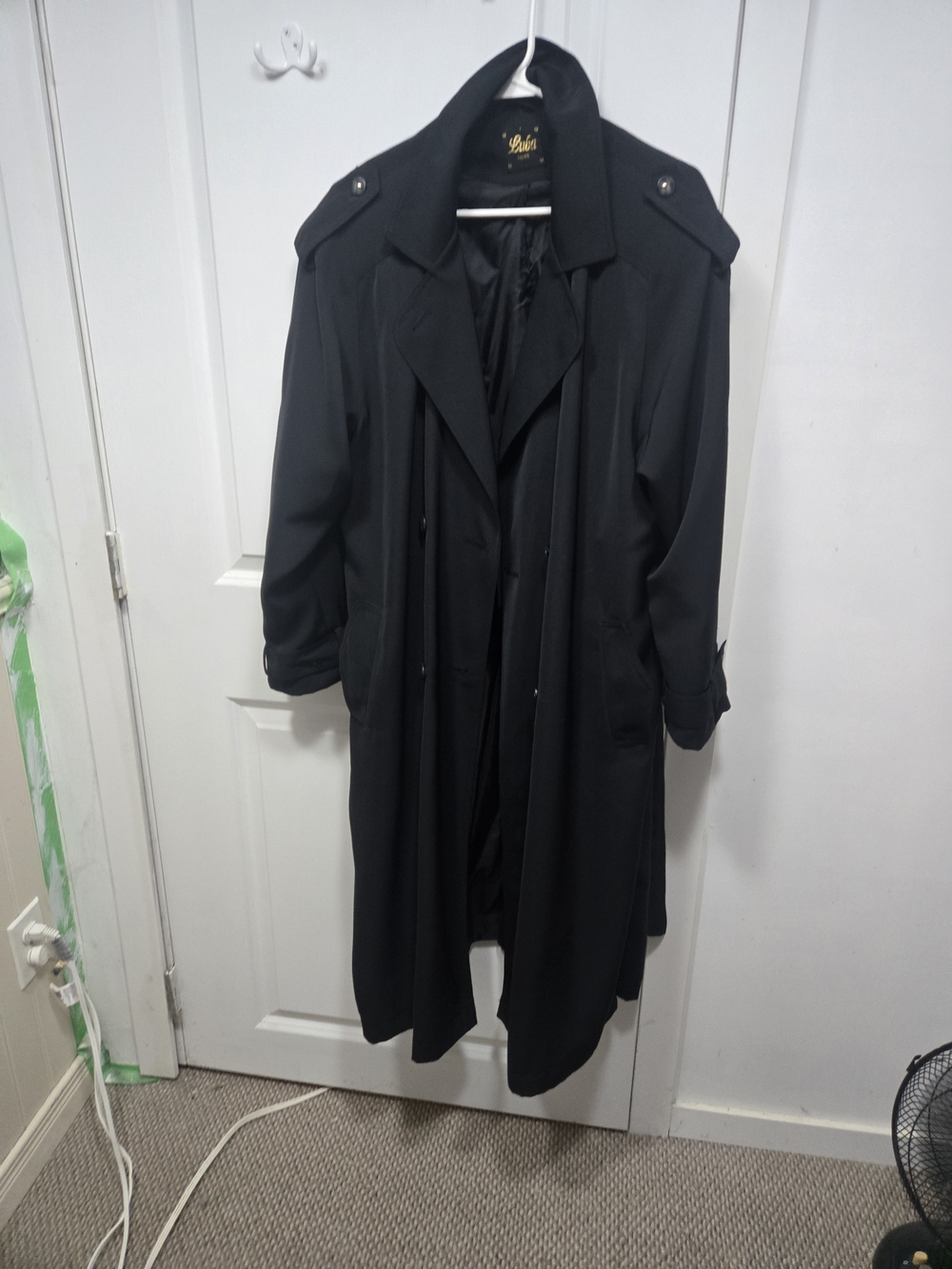 Classic Black Trench Coat by - Women's Long Overcoat